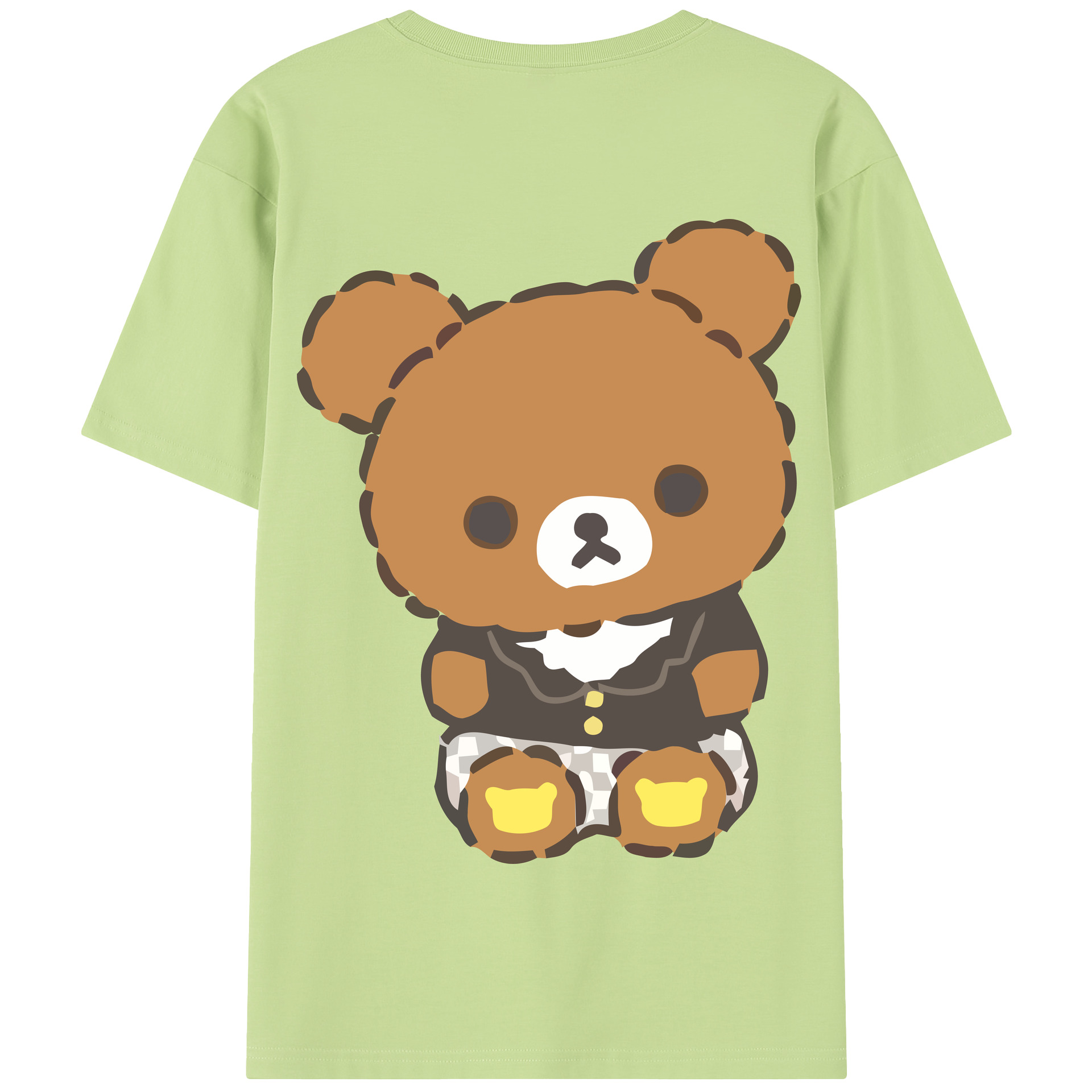 （画像用） リラックマ リラックマ キイロイトリ Rilakkuma Korilakkuma Kiiroitori 綿100％半袖Tシャツ（背面プリント）
